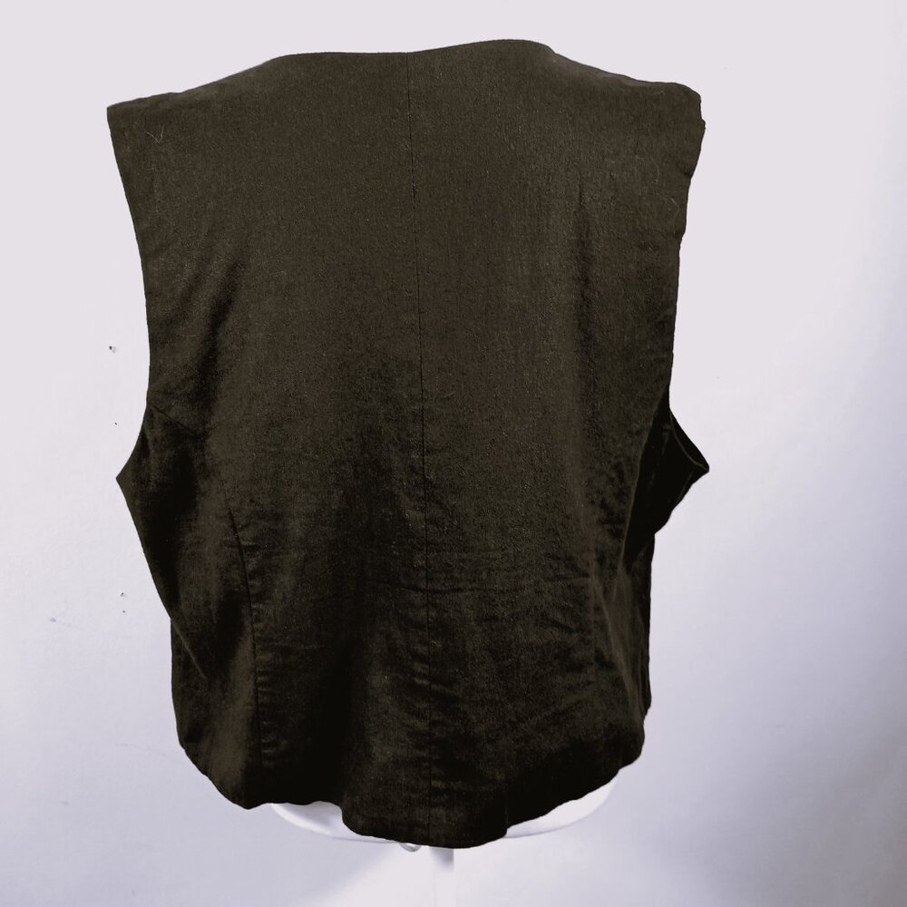 EXPRESS, 2X Black Linen Blend Button Up Vest, Classic Fit, Minimalist, Versatile - Picture 4 of 14